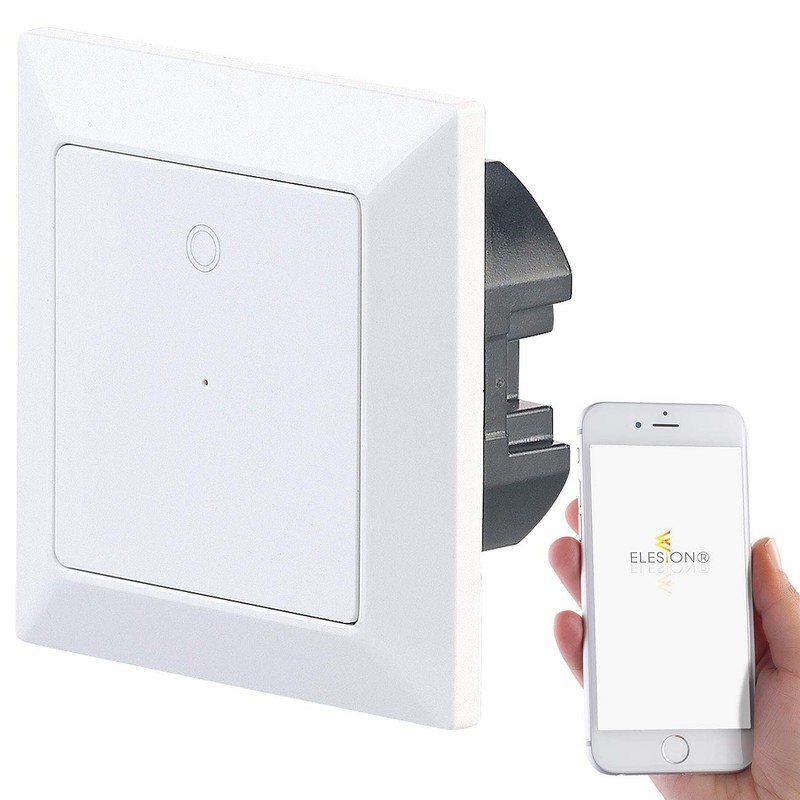 Luminea Home Control Lichtschalter WiFi: 2er-Set WLAN-Lichttaster, App, komp. zu