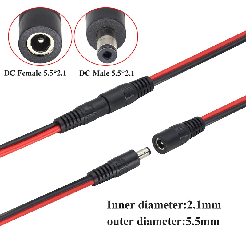 HCFeng 14AWG DC 5521Male/Female Power Plug to an-der-Son Cable 45A
