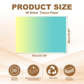 PATIKIL 40 Sheets Colored Tissue Paper Bulk for Gift Bags, 27.6x19.7 Yellow Blue Gradient Assorted Color Wrapping Paper for Craft Holidays Christmas Birthday Wedding Filler Flower Decor
