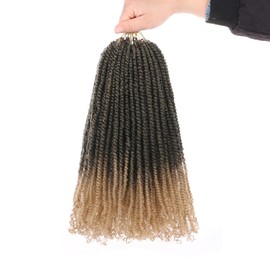 Mscat 12 Inch 9 Packs Micro Twist Crochet Hair Bob Crochet Braids Pre Looped Ombre Mini Passion Twist Mini Senegalese Twist Crochet Hair Pre-Looped Hair Micro Braids Crochet Hair Extensions T27#