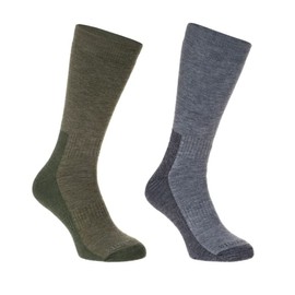 Silverpoint Merino Light Hiker Outdoor Supreme Performance Socks, Charcoal Grey, Green Green, Medium