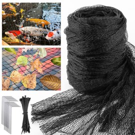 UNIFAMILY Fish Pond Netting for Leaves 3x3M Woven Fine Mesh Pond Net Cover to Keep Heron Away, Black Heavy Duty Pond Protection Net Protecting Koi Fish from Raccoons, Birds, Cats & Predators