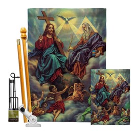Ornament Collection The Holy Trinity Garden House Flag Kit Religious Faith Hope Grace Peace Dove Christian Religion Easter Decoration Banner Small Yard Gift Double-Sided, Made in USA
