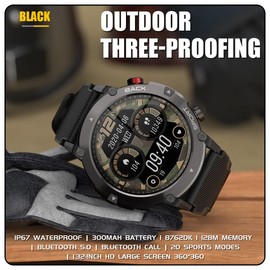 DECWIN Smart Watch(Call Receive/Dial), 1.32" Activity Fitness Tracker with Heart Rate Blood Oxygen Sleep Monitor Ｗaterproof Outdoor Smartwatches for Android iOS Phone