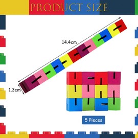 GTYHH 5-Piece Building Block Toy, Multicoloured Puzzle Toy, Fidget Toy, Stress Relief Toy for Adults, Educational Toy for Children
