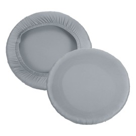 PATIKIL 9.5" Round Bar Stool Cover, 2 Pack Washable Elastic Stool Cover for Diameter 11"-13" Chair, Silver Gray