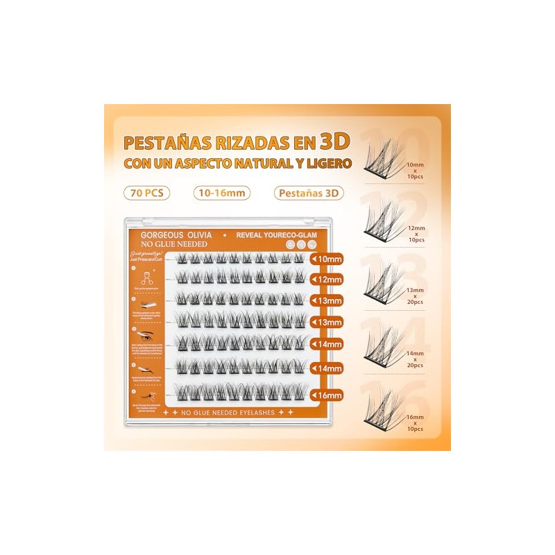 Pestañas Postizas 3D Voluminosas y Naturales Suaves para Maquillaje de