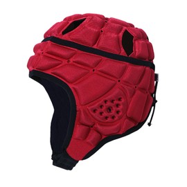 Rugby Helmet Head Guard Football Helmet Guardian Head Guard Football Goal Adjustable Cap Equipment Support Reduce Protection Against Impact Collisions Girls Boys Light Red M