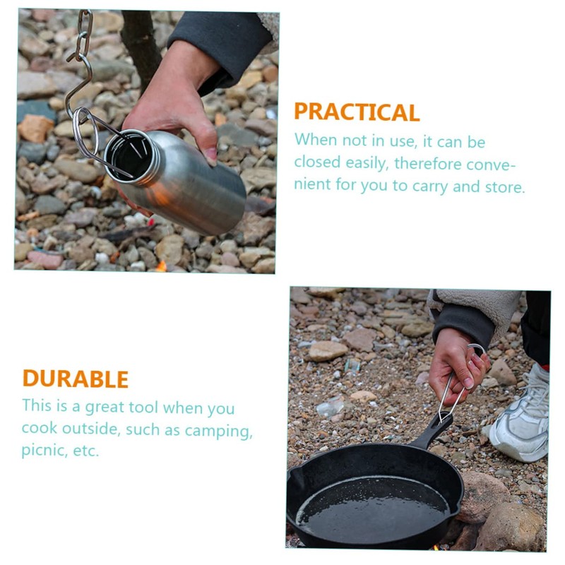 Kisangel 2sets Fish Mouth Spreaders Bottle Hanger Stainless Steel Camping