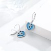 Turquoise Earrings 925 Sterling Silver Turquoise Earrings Heart Turquoise Drop