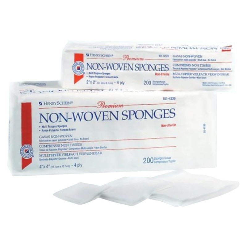 Henry Schein Premium Gauze, Rayon/Polyester Blend Non-Woven Sponges, 3 in
