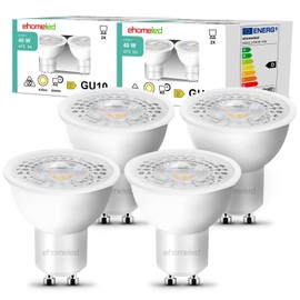 ehomeled 4 Pack GU10 4000K Natural White 470 Lumens Equivalent 50W Halogen Bulb Energy Saving 38° Narrow Beam Angle Reflector Bulbs Ideal for Spot Lighting, Non-Dimmable