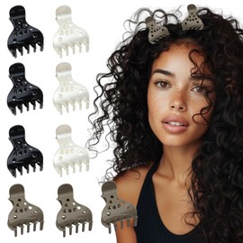 9 Pcs Hair Volume Clip for Roots, Root Lifting Hair Clips for Volume,Curly Hair Clips Volume Root Clips for Curly Hair,No Crease Volumizing Claw Clamps for Bouncy Curls(Black +White+ Brown)