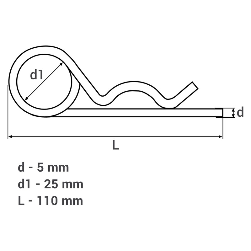 SKIR'CO (2 pcs) Zinc Plated Steel Spring Cotter Pins 5