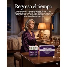 Exderm Age Crema Noche Antiedad 50 Aos con Retinol y cido Hialurnico Tratamiento Reafirmante Piel Madura Colgeno Clulas Madre Manzana 50 ml           