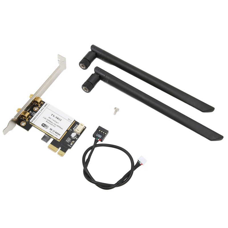 Wireless Internet Card 2.4Ghz 5Ghz 300Mbps High Transmission Rate Black