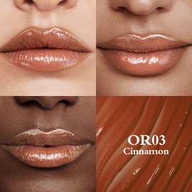 FOCALLURE Shimmer Lipstick,Moisturizing Plumping Lip Gloss,Shimmery Glossy Finish,Hydrating,Long Lasting,Non-Stick Cup Lip Makeup,High Shine for Plumper Looking Lips,Cinnamon