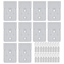 ZEHGCH 175Amp 600V Battery Cable Quick Connect/Disconnect Connector Plug Kit for Car Forklift Motor Winch Trailer (1/0AWG 10PCS Gray)