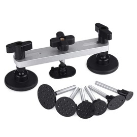 Suuonee Glue Tab, carrocería del coche, reparación de abolladuras sin pintura, eliminación de granizo, tipo de puente extractor con lengüetas de tracción(Plata)