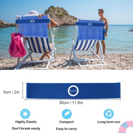 6 Pack Towel Bands for Beach,Pool Chairs & Cruise Ship Essentials,The Better Towel Chair Clips Towel Holder Beach Towel Clips(Dark Blue)