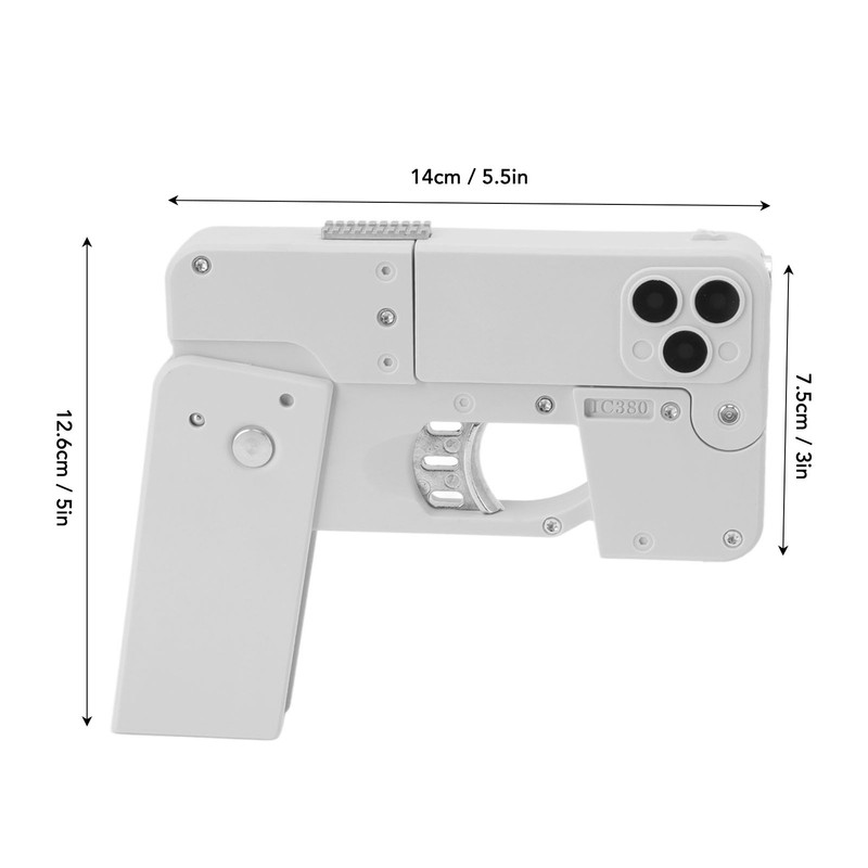 Soft Ball Shooting Toy Foldable Phone Shaped Long Range Ball