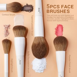 Jessup Juego de brochas de maquillaje, 14 piezas, juego de brochas de maquillaje de alta calidad, base de polvo sintético, contorno, rubor, corrector 