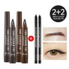 Lir 2+2 event/Lir Fork 2 tattoo eyebrows + 2 gel eyeliners, 05) Fork_gray brown + dark brown + 2 pencils