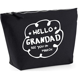 Hippowarehouse Hello Grandad See You In March printed make up cosmetic wash bag 18x19x9cm