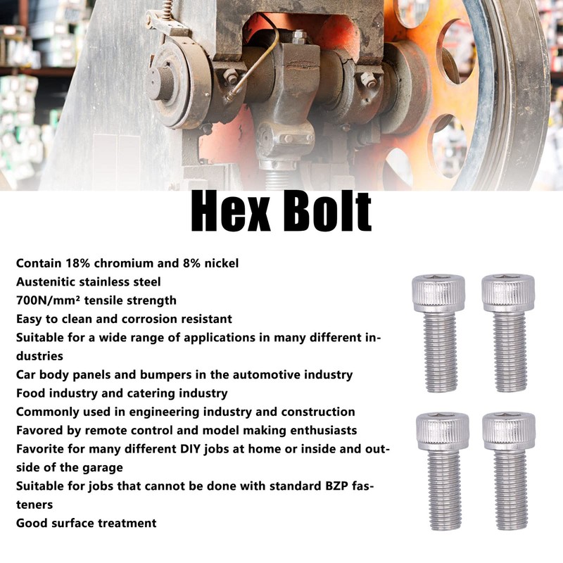A2-70 Hex Bolt, Socket Cap Screw, A2-70 Stainless Steel 304,
