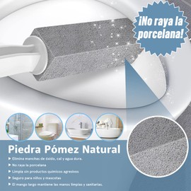 RUAKIVA 2 PCS Cepillo de Inodoro de Piedra Pómez,Piedra Pomez para Baño con Mango,Cepillo de Limpieza de Inodoro de Piedra pómez para Manchas de Agua Dura en Inodoros,Parrillas,Azulejos y Lavabos