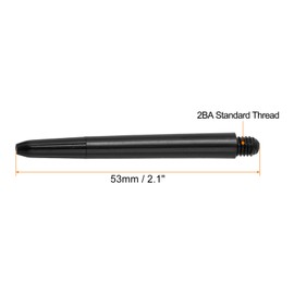 PATIKIL 53mm Plastic Dart Shaft 50pcs Medium 2BA Threads Dart Accessories Black