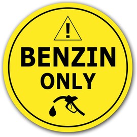 Pack of 5 Petrol Only Fuel Stickers, Diameter 9.5 cm, Fuel Cap Sticker, Tank Sticker, Sign with UV Protection for Outdoor and Indoor Use