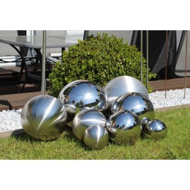 Stainless Steel Decorative Ball Large Polished Diameter 25 cm Garden Decoration Rose Ball Flower Bed Pond Hollow Ball Floating XXL