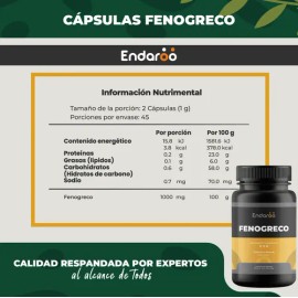 Fenogreco 500mg - 90 Cápsulas Por Frasco Sin Sabor
