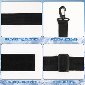 QKURT 2PCS Ski Carrier Straps, Adjustable Ski Shoulder Straps Binding Straps, Ski Boot Carrier Belts Carrying Straps for Ski Poles Board Snowboard