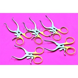 5 Each Premium Gold Ring Gelpi Retractor & Veterinary Instruments 3.50" (CYNAMED)