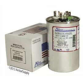 Amrad 50 + 7.5 uF MFD x 370 / 440 VAC Motor Run Capacitor AmRad USA2238 - Made in USA