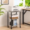 Lerliuo 3-Tier Printer Stand, Industrial Mobile Printer Table with Storage