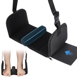 Portable Foot Hammock,Adjustable Leg Rest for Plane Travel to Keep Feet Preventing Squeesing, Foot Rest with Extended Adjustment Strap,Under Desk Footrest Attachmen to Relax Legs
