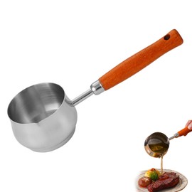 Food-Grade Stainless Steel Mini Warmer – 10oz Milk/Coffee Heating Pot, Dual-Spout Chocolate Melting Pot, Multi-Purpose Heating Pan