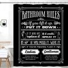 Funny Quotes Shower Curtains, Cool Bathroom Rules Shower Curtain, Fun