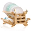 NOVAYEAH Bmaboo Dish Drying Rack for Kitchen Counter 3-Tier Collapsible