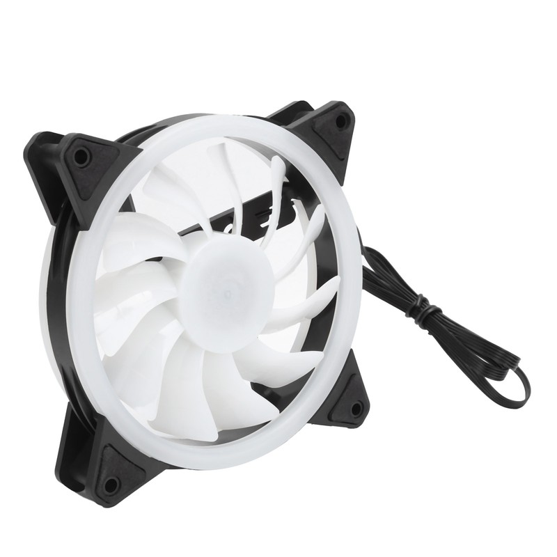 3Pcs Computer Chassis Cooling Fan Mute 6‑Pin Dual RGB Lights