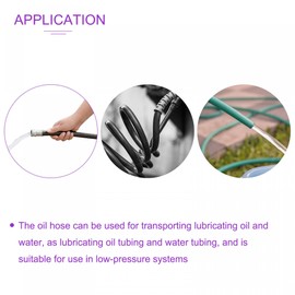 sourcing map 4mm x 6mm 3.3ft Black Rubber Lubricant Tubing Oil Resistant Plastic Tubing for Oil Hose, Water Tube