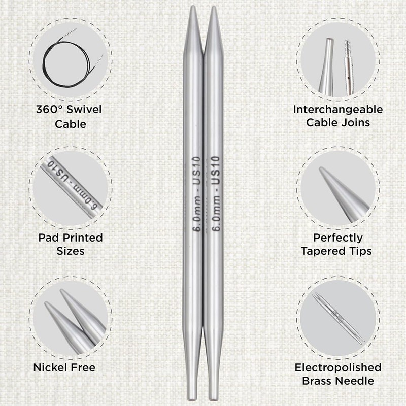 KnitPro Nova Deluxe Interchangeable Needle Tips Set 5 Inches (13