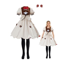 Gosbeliy Womens Nene Yashiro Cosplay Costume Toilet Bound Hanako kun Yashiro Dress with Accessories (White, Medium)