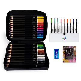 ColorIt 72 Colored Pencils for Artists - Art Supplies for Adult Coloring, Drawing, and Sketching - Includes Travel Case, Pencil Sharpener, Pencil Holder, and Gift Box