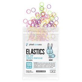 1000 Assorted Colors (Heavy 6.5 Oz, 3/16" Rabbit) Orthodontic Elastic Bands for Braces, Multi-Sized & Multi-Tension Dental Bands for Teeth Alignment, Gap Closure, Latex (10 Bags of 100)