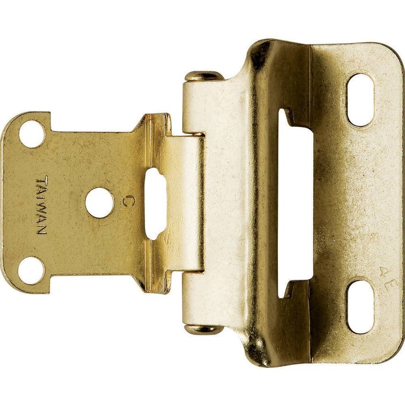 Partial Wrap 1/4" Overlay Hinges - Antique Brass - pair