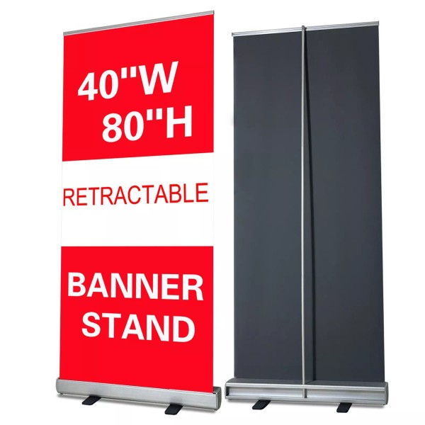 AD. Printing Materials Store Heavy-Duty Retractable Banner Stand 40"x80" with